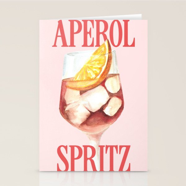 Aperol Spritz: Retro Classic Cocktail 01 Stationery Card Gallery Image 1