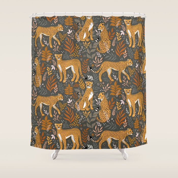 Wild Cheetah Pattern II - Autumn Shower Curtain Gallery Image 1