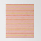 Textured Summer Stripes Pink Orange Yellow Throw Blanket Gallery Image 2