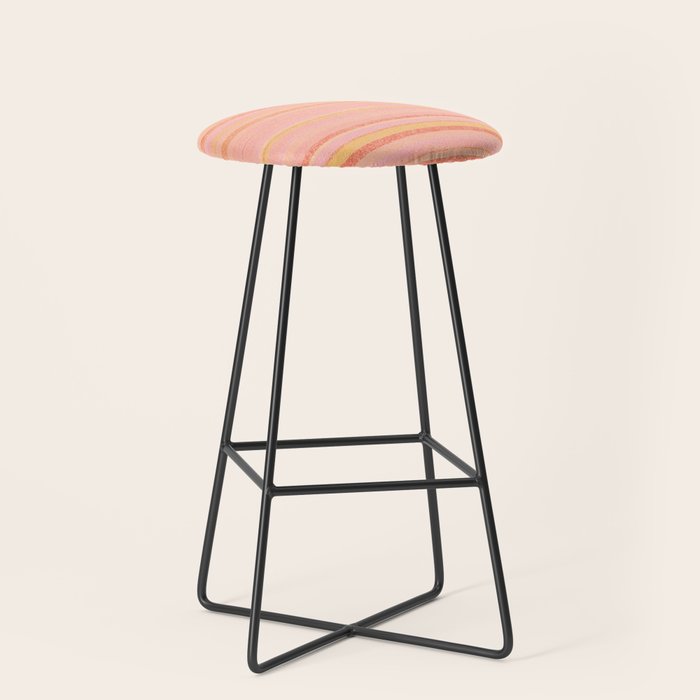 Textured Summer Stripes Pink Orange Yellow Stool Gallery Image 1
