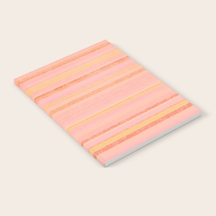 Textured Summer Stripes Pink Orange Yellow Notebook Gallery Image 2