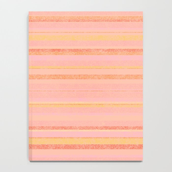 Textured Summer Stripes Pink Orange Yellow Notebook Gallery Image 4