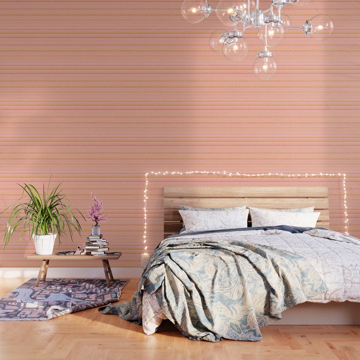Textured Summer Stripes Pink Orange Yellow Wallpaper Gallery Image 3