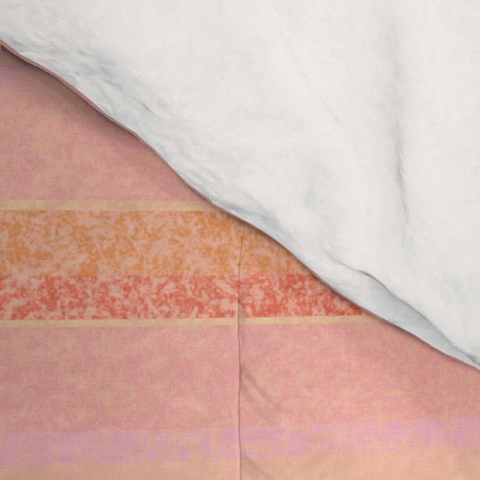 Textured Summer Stripes Pink Orange Yellow Comforter Gallery Image 4