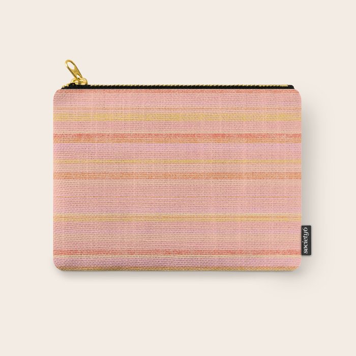 Textured Summer Stripes Pink Orange Yellow Carry All Pouch Gallery Image 1