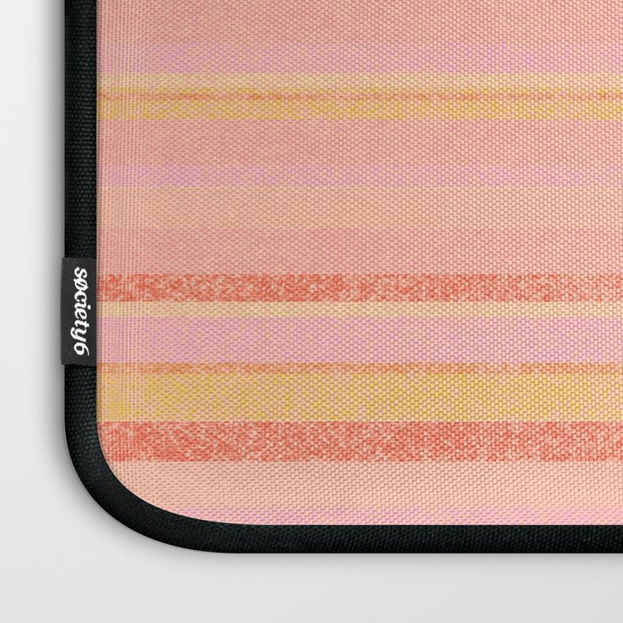 Textured Summer Stripes Pink Orange Yellow Laptop Sleeve Gallery Image 3