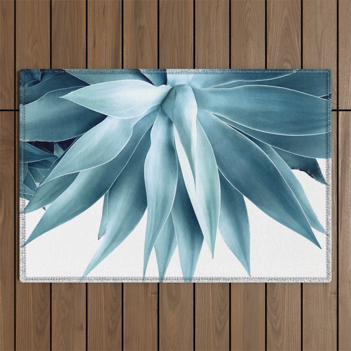 Bursting into life - teal Outdoor Rug Gallery Image 1