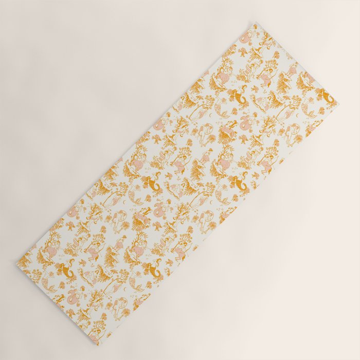 Honey, Pink & Gold Zodiac Toile Pattern. A Great Gift Idea For Astrology Fans! Yoga Mat Gallery Image 1