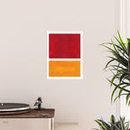 Burnt Red Yellow Ochre Mid Century Modern Abstract Minimalist Rothko Color Field Squares Poster Gallery Image 2