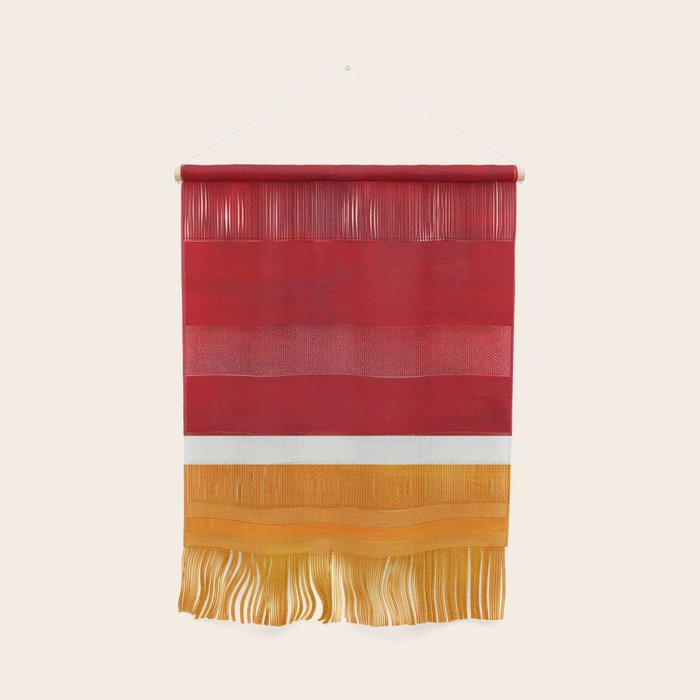 Burnt Red Yellow Ochre Mid Century Modern Abstract Minimalist Rothko Color Field Squares Wall Hanging Gallery Image 1