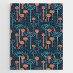Block print scandinavian blue meadow Jigsaw Puzzle Gallery Image 1