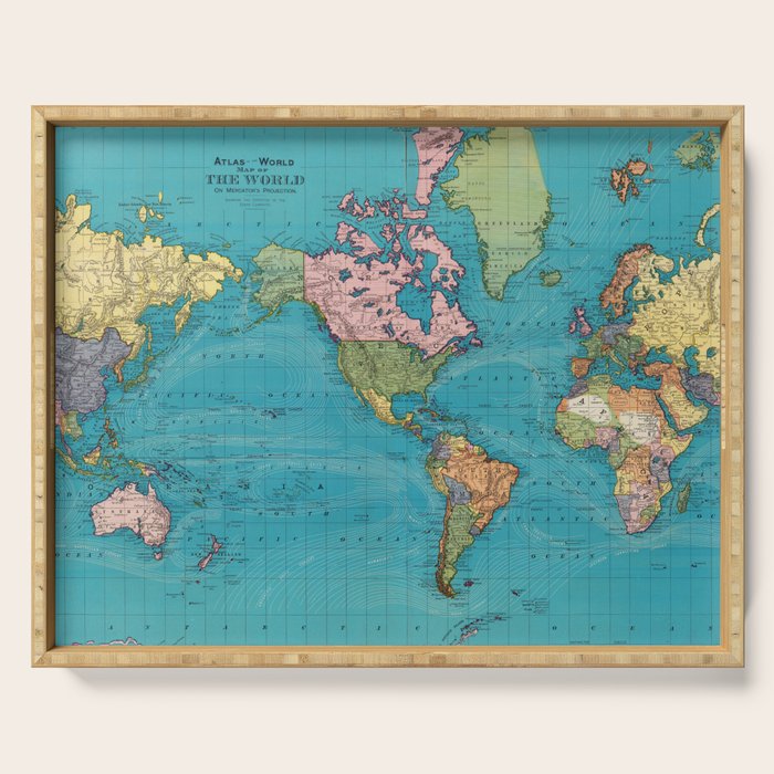 Vintage Map of The World (1897) Serving Tray Gallery Image 1