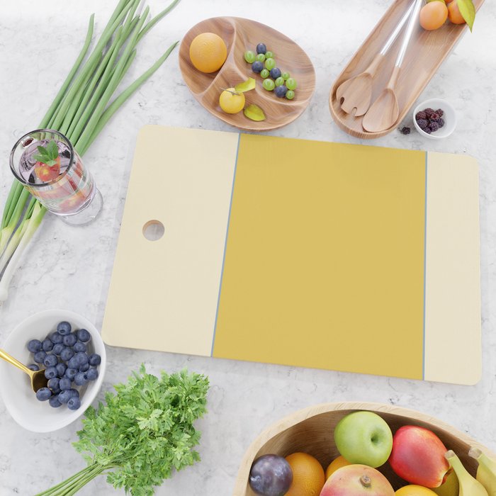Sunshine Yellow Color Block Warm Vintage Cutting Board Gallery Image 2