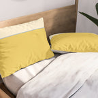 Sunshine Yellow Color Block Warm Vintage Pillow Sham Gallery Image 2
