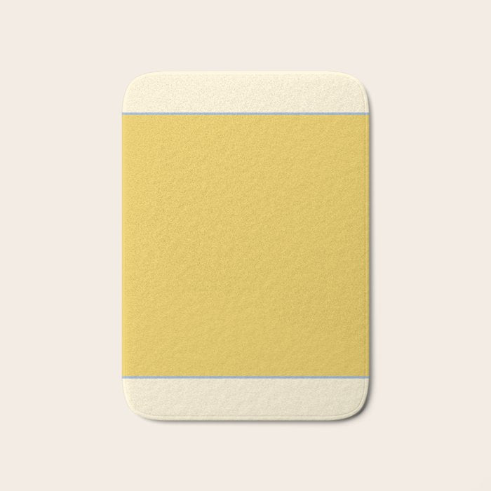 Sunshine Yellow Color Block Warm Vintage Bath Mat Gallery Image 1