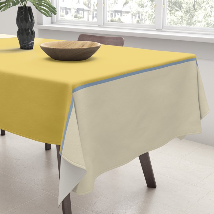 Sunshine Yellow Color Block Warm Vintage Tablecloth Gallery Image 3