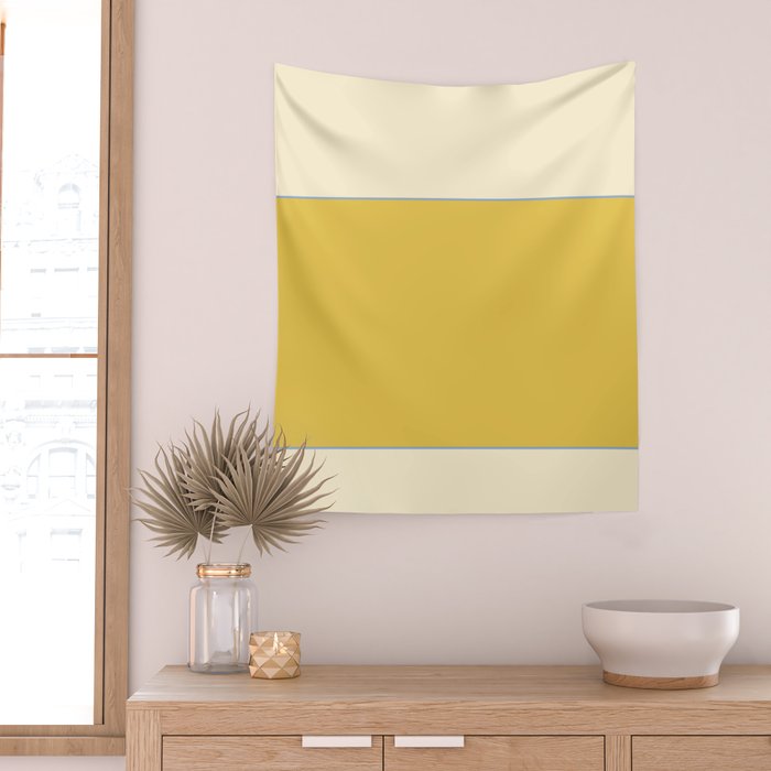 Sunshine Yellow Color Block Warm Vintage Wall Tapestry Gallery Image 2