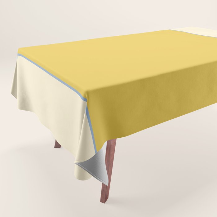 Sunshine Yellow Color Block Warm Vintage Tablecloth Gallery Image 1
