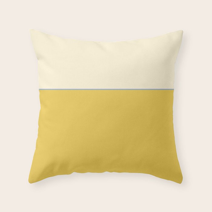 Sunshine Yellow Color Block Warm Vintage Throw Pillow Gallery Image 6