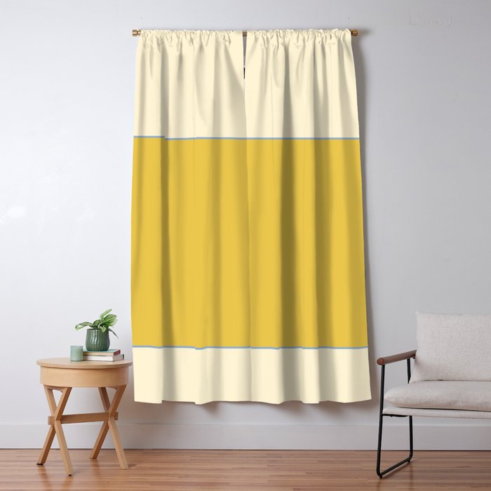 Sunshine Yellow Color Block Warm Vintage Window Curtain Gallery Image 5