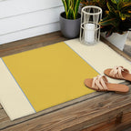 Sunshine Yellow Color Block Warm Vintage Outdoor Rug Gallery Image 2