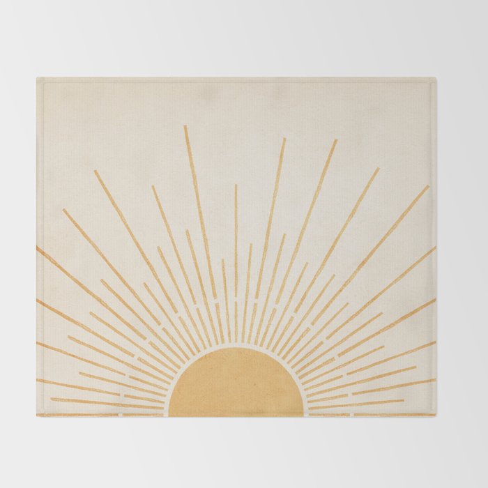 Boho Sun no. 5 Yellow Throw Blanket Gallery Image 2