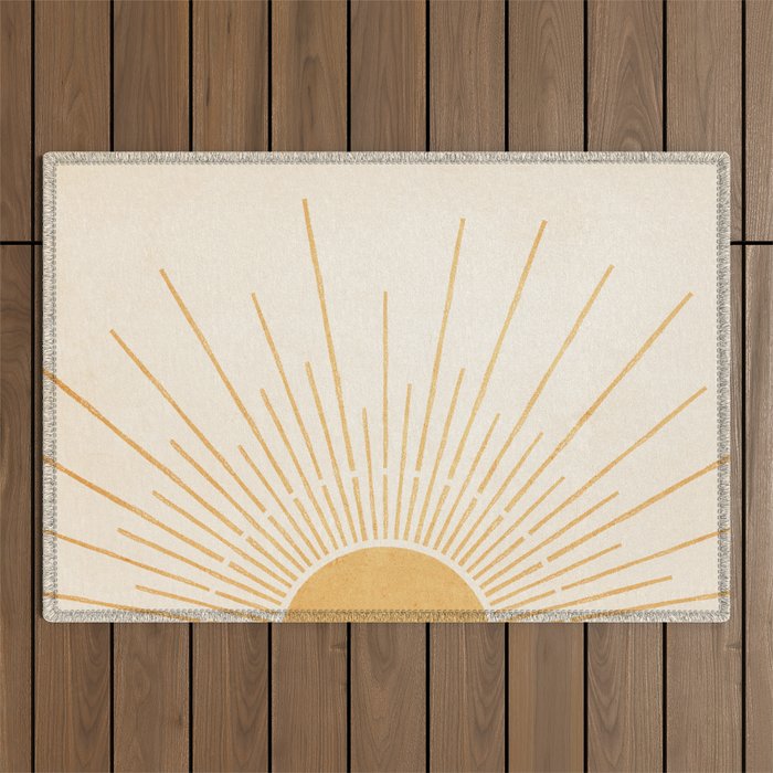 Boho Sun no. 5 Yellow Outdoor Rug Gallery Image 1