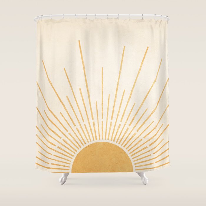 Boho Sun no. 5 Yellow Shower Curtain Gallery Image 1