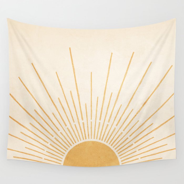 Boho Sun no. 5 Yellow Wall Tapestry Gallery Image 4