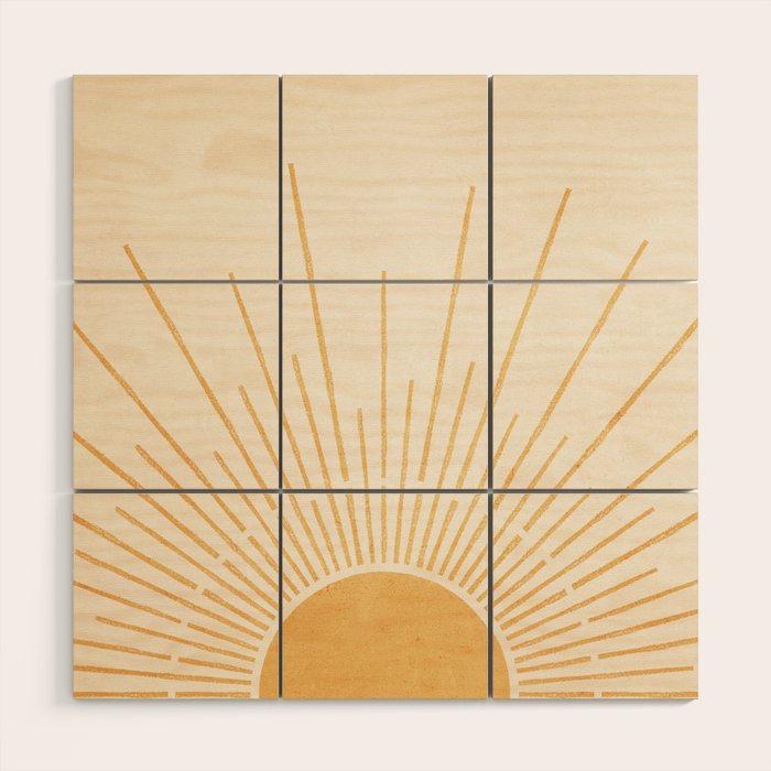 Boho Sun no. 5 Yellow Wood Wall Art Gallery Image 1