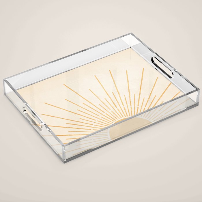 Boho Sun no. 5 Yellow Acrylic Tray Gallery Image 1