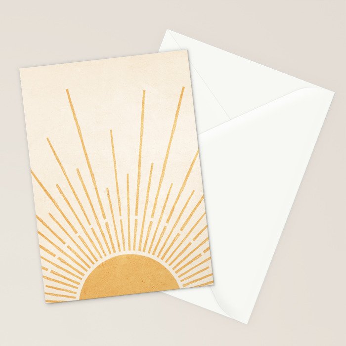 Boho Sun no. 5 Yellow Stationery Card Gallery Image 2
