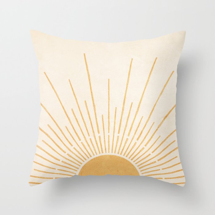 Boho Sun no. 5 Yellow Throw Pillow Gallery Image 6
