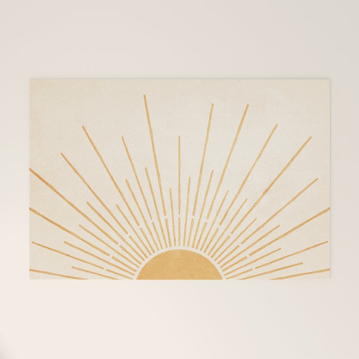 Boho Sun no. 5 Yellow Welcome Mat Gallery Image 1