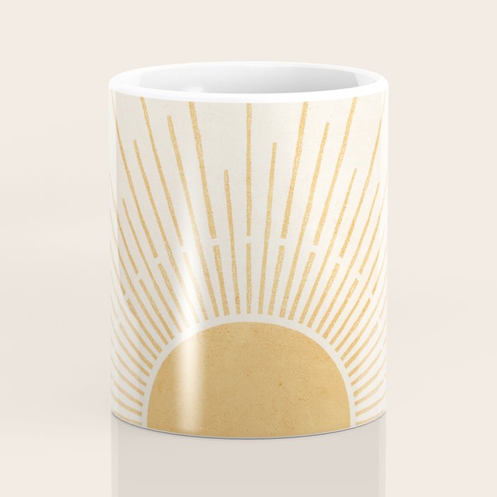 Boho Sun no. 5 Yellow Coffee Mug Gallery Image 4