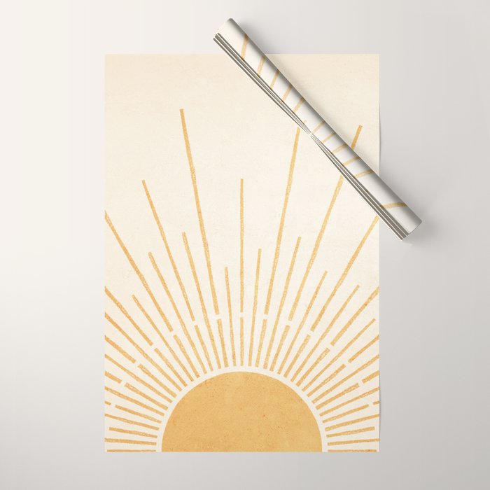 Boho Sun no. 5 Yellow Wrapping Paper Gallery Image 1