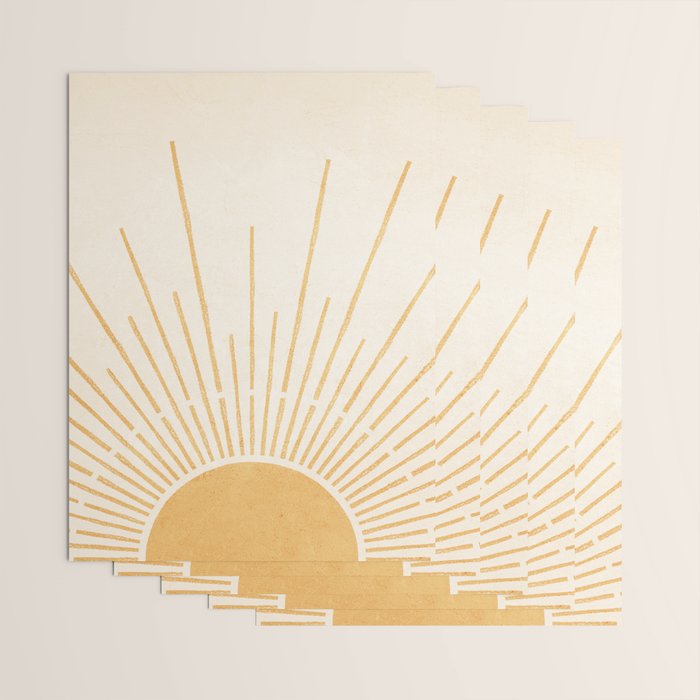 Boho Sun no. 5 Yellow Wrapping Paper Gallery Image 3