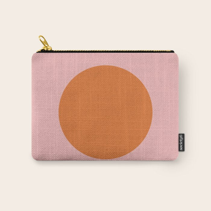 Groovy Dot Pink and Orange Minimalist Carry All Pouch Gallery Image 1