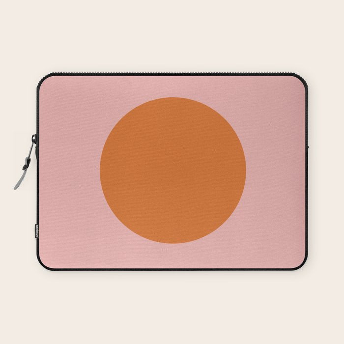 Groovy Dot Pink and Orange Minimalist Laptop Sleeve Gallery Image 1