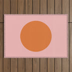 Groovy Dot Pink and Orange Minimalist Outdoor Rug Gallery Image 1
