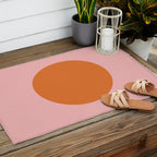 Groovy Dot Pink and Orange Minimalist Outdoor Rug Gallery Image 2