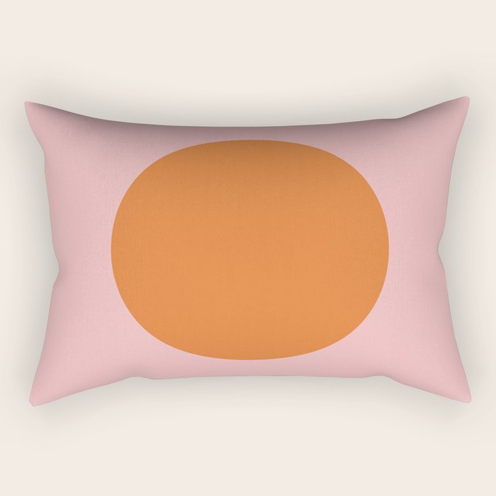 Groovy Dot Pink and Orange Minimalist Rectangular Pillow Gallery Image 1
