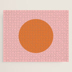 Groovy Dot Pink and Orange Minimalist Jigsaw Puzzle Gallery Image 1