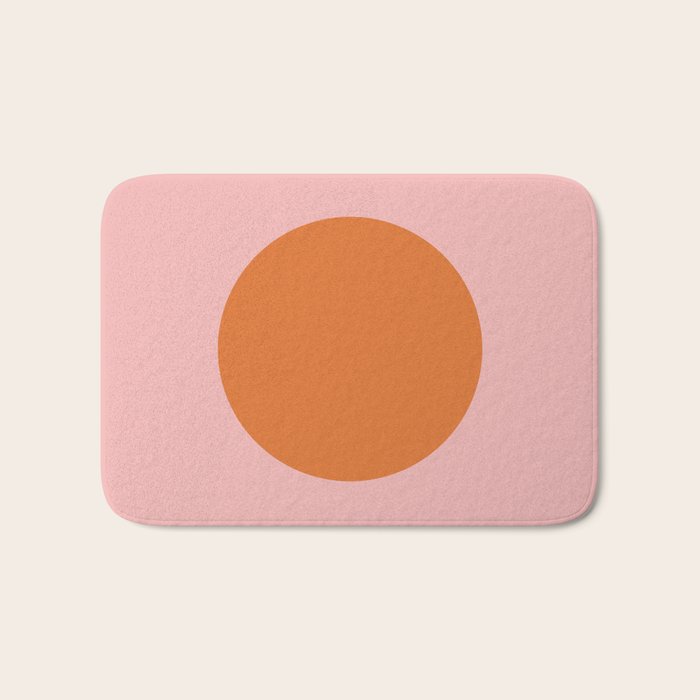 Groovy Dot Pink and Orange Minimalist Bath Mat Gallery Image 1