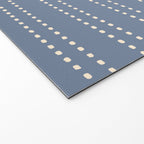 Smudgy Dots Painted Double Stripes Pattern in Stone Blue and Cream Welcome Mat Gallery Image 2