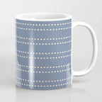 Smudgy Dots Painted Double Stripes Pattern in Stone Blue and Cream Coffee Mug Gallery Image 1