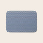 Smudgy Dots Painted Double Stripes Pattern in Stone Blue and Cream Bath Mat Gallery Image 1