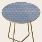 Smudgy Dots Painted Double Stripes Pattern in Stone Blue and Cream Side Table Gallery Image 2