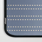 Smudgy Dots Painted Double Stripes Pattern in Stone Blue and Cream Laptop Sleeve Gallery Image 3