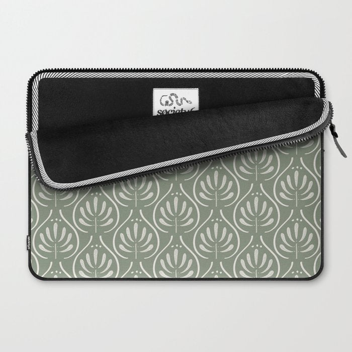 Boho Sage Green Pattern Laptop Sleeve Gallery Image 2